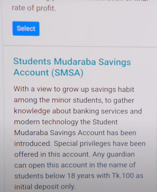 Islami Bank Student Mudaraba Savings Account